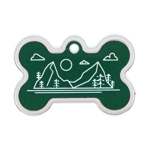 Hillman Group Placa de Identificación Diseño Montañas Color Verde para Perro, Grande Hillman Group Placa de Identificación Diseño Montañas Color Verde para Perro, Grande