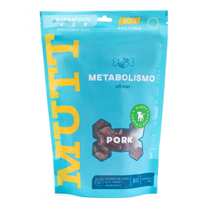 Mutt Metabolismo Premios Tipo Jerky para Cachorro Receta Pulmón de Cerdo, 80g