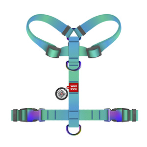 Waudog Nylon Recycled Arnés de Ajuste Romano Diseño Degradado Azul para Perro, Mediano Waudog Nylon Recycled Arnés de Ajuste Romano Diseño Degradado Azul para Perro, Mediano