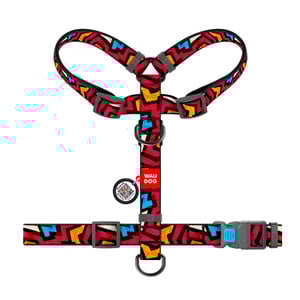 Waudog Nylon Arnés Ajuste Romano Diseño Grafiti para Perro, Grande Waudog Nylon Arnés Ajuste Romano Diseño Grafiti para Perro, Grande