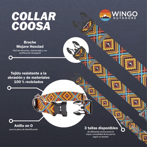 Wingo Outdoors Coosa Collar con Broche Duraflex Diseño Grand para Perro, Mediano
