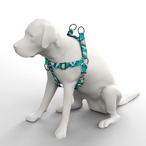 Wingo Outdoors Suzie Arnés Híbrido de Ajuste Americano Diseño Camuflaje Azul para Perro, Mediano