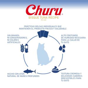 Inaba Churu Bisque Premio Cremoso para Gato Receta Atún, 40 g