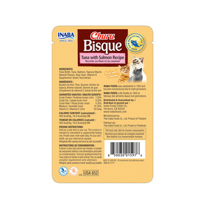 Inaba Churu Bisque Premio Cremoso para Gato Receta Atún y Salmón, 40 g