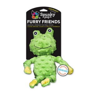 Spunky Pup Furry Friends Peluche Rana con Pelota al Interior para Perro, Unitalla Spunky Pup Furry Friends Peluche Rana con Pelota al Interior para Perro, Unitalla