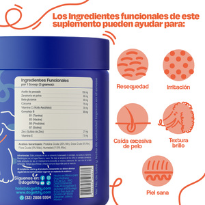 Dogelthy Skin & Coat Suplemento en Polvo para Cuidado de Piel y Pelo para Perro, 270 g