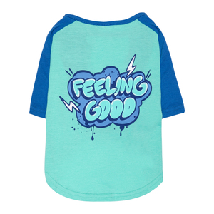 Youly Spring Summer Playera Azul Estampado Feeling Good para Perro, Grande Youly Spring Summer Playera Azul Estampado Feeling Good para Perro, Grande