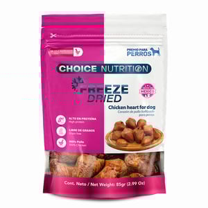 Choice Nutrition Freeze Dried Premio Liofilizado para Perro Receta Corazón de Pollo, 85g Choice Nutrition Freeze Dried Premio Liofilizado para Perro Receta Corazón de Pollo, 85g