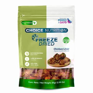 Choice Nutrition Freeze Dried Premio Liofilizado para Perro y Gato Receta Hígado de Pollo, 85g Choice Nutrition Freeze Dried Premio Liofilizado para Perro y Gato Receta Hígado de Pollo, 85g