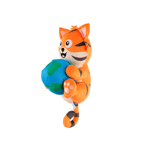 Coolpet Making Tails Wag Tigre de Peluche Sosteniendo una Pelota para Perro, Mediano
