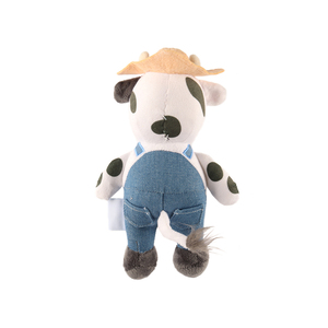 Coolpet Making Tails Wag Vaca Granjera de Peluche para Perro, Mediano