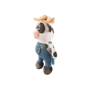 Coolpet Making Tails Wag Vaca Granjera de Peluche para Perro, Mediano