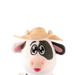 Coolpet Making Tails Wag Vaca Granjera de Peluche para Perro, Mediano