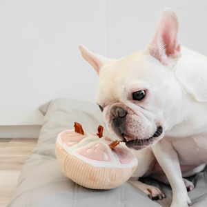 Lambwolf Grapefruit Peluche Rompecabezas Diseño Rodaja de Toronja para Perro, Mediano