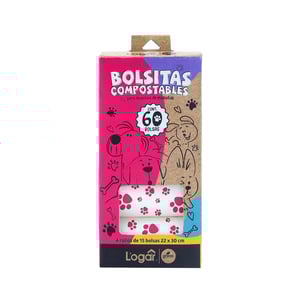 L'ogar Bolsas Compostables para Desechos de Perro, 60 Bolsas L'ogar Bolsas Compostables para Desechos de Perro, 60 Bolsas