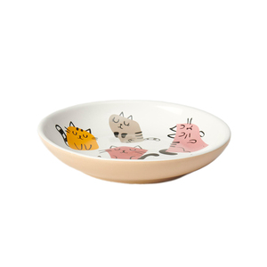 Petrageous Tazón de Cerámica Estilo Platillo Modelo Snobby Cats para Gato, Chico
