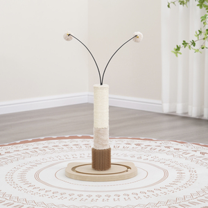 Petpals Poste Rascador con Cepillo Alfombra y Sisal para Gato, 1 Pieza