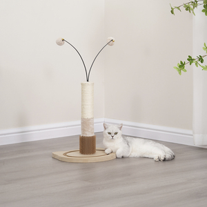 Petpals Poste Rascador con Cepillo Alfombra y Sisal para Gato, 1 Pieza