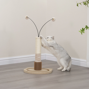 Petpals Poste Rascador con Cepillo Alfombra y Sisal para Gato, 1 Pieza