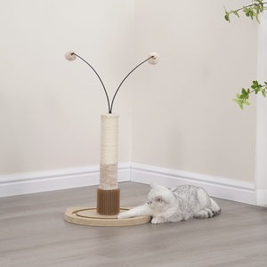 Petpals Poste Rascador con Cepillo Alfombra y Sisal para Gato, 1 Pieza