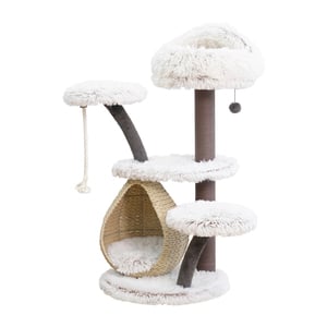 Petpals Mueble Tipo Árbol de 4 Niveles con Percha y Canasta Inferior para Gato, 1 Pieza Petpals Mueble Tipo Árbol de 4 Niveles con Percha y Canasta Inferior para Gato, 1 Pieza