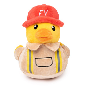 FuzzYard Ducks at Work Pato de Peluche Diseño Bombero para Perro, Mediano