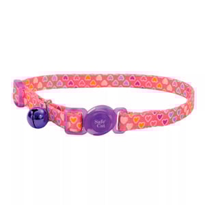 Safe Cat Collar con Broche de Seguridad Diseño Corazones MultiColor para Gato, 1 Pieza Safe Cat Collar con Broche de Seguridad Diseño Corazones MultiColor para Gato, 1 Pieza