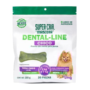 Dental-Line Premios Dentales en Forma de Huesito con Menta para Perro, Chico Dental-Line Premios Dentales en Forma de Huesito con Menta para Perro, Chico