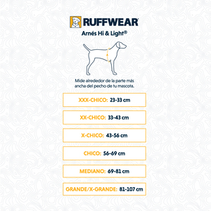 Ruffwear Hi & Light Arnés Híbrido de Ajuste Romano Diseño Ligero Color Amarillo para Perro, Chico