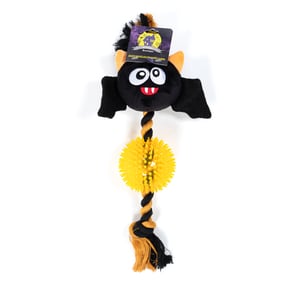 Nisoger Halloween Juguete de Cuerda con Pelota y Murciélago de Peluche para Perro, Mediano Nisoger Halloween Juguete de Cuerda con Pelota y Murciélago de Peluche para Perro, Mediano