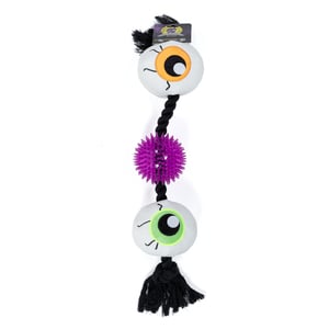 Nisoger Halloween Juguete de Cuerda con Pelota y Ojos de Peluche para Perro, Grande Nisoger Halloween Juguete de Cuerda con Pelota y Ojos de Peluche para Perro, Grande