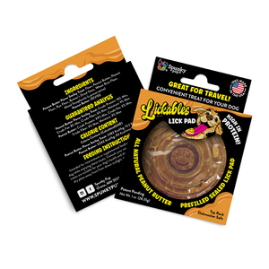 Spunky Pup Lickables Licking Mat Prerrellenado con Crema de Cacahuate para Perro, Chico