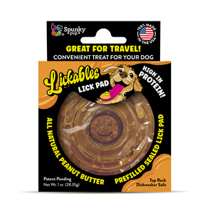 Spunky Pup Lickables Licking Mat Prerrellenado con Crema de Cacahuate para Perro, Chico Spunky Pup Lickables Licking Mat Prerrellenado con Crema de Cacahuate para Perro, Chico