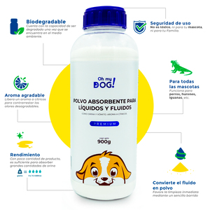 Oh My Dog Polvo Absorbente para Orina de Perro, 900 g