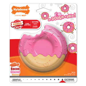 Nylabone Power Chew Juguete Masticable Diseño Dona Sabor Tocino Glaseado para Perro, Mediano Nylabone Power Chew Juguete Masticable Diseño Dona Sabor Tocino Glaseado para Perro, Mediano
