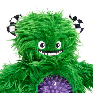 Bootique Halloween Monstruo Verde de Peluche con Pelota para Perro, Mediano