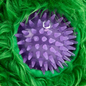 Bootique Halloween Monstruo Verde de Peluche con Pelota para Perro, Mediano