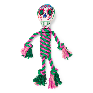 Bootique Halloween Juguete Calavera de Cuerda para Perro, Mediano Bootique Halloween Juguete Calavera de Cuerda para Perro, Mediano