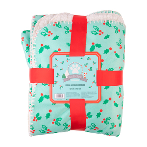 Latipaw Holiday Cobija de Felpa Estampado de Muérdago para Perro, Unitalla