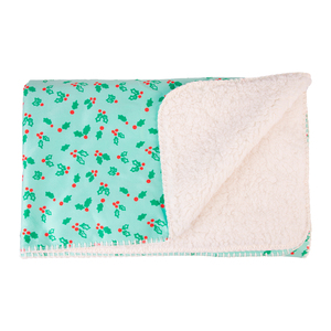 Latipaw Holiday Cobija de Felpa Estampado de Muérdago para Perro, Unitalla