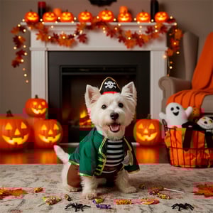 Bootique Halloween Disfraz Pirata para Perro, Mediano Bootique Halloween Disfraz Pirata para Perro, Mediano