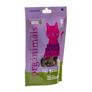 Orgánimals Masticable de Hígado de Pollo Orgánico para Gato Todas las Etapas de Vida, 113 g