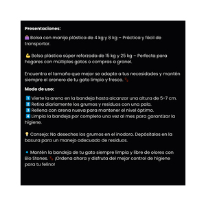 Bio Stones Arena Aglutinante de Bentonita Aroma Lavanda para Gato, 4 kg
