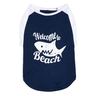 Youly Spring Summer Playera Azul Estampado Welcome To Beach para Perro, Grande Youly Spring Summer Playera Azul Estampado Welcome To Beach para Perro, Grande
