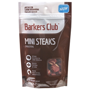 Barkers Club Mini Steaks para Perro Receta de Res, 120 g