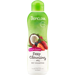 Tropiclean Shampoo de Limpieza Profunda con Aroma a Coco y Frutos Rojos para Perro y Gato, 592 ml