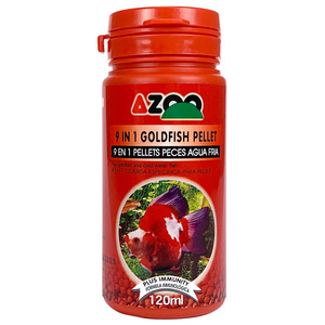 Azoo 9 en 1 Alimento Tipo Pellet Flotante para Pez Goldfish y Peces de Agua Fría, 60 g