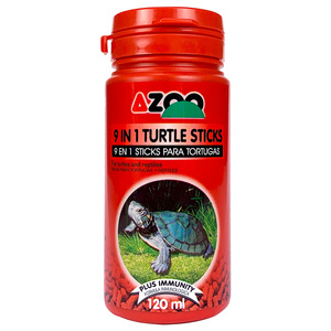 Azoo 9 en 1 Alimento Tipo Sticks Flotantes para Tortugas Acuáticas y Reptiles, 120 ml