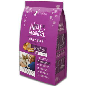 WholeHearted Libre de Granos Alimento Natural para Gato Todas las Edades Receta Pavo, 2.2 kg