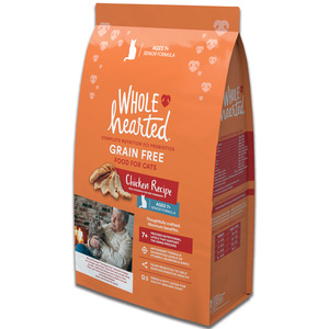 WholeHearted Libre de Granos Alimento Natural para Gato Senior Receta Pollo, 5.4 kg
